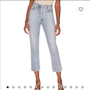 Agolde Riley High Rise Straight Crop in renewal